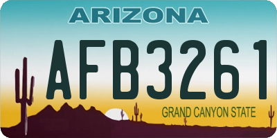 AZ license plate AFB3261