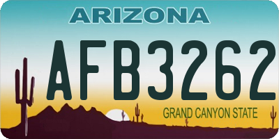 AZ license plate AFB3262