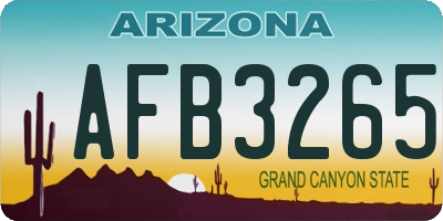 AZ license plate AFB3265