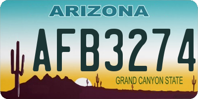 AZ license plate AFB3274