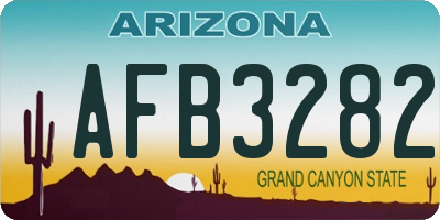 AZ license plate AFB3282