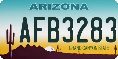 AZ license plate AFB3283