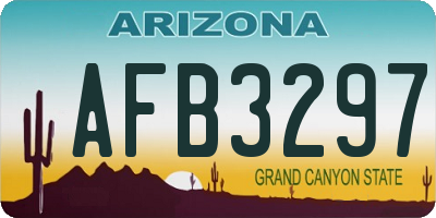AZ license plate AFB3297