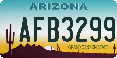 AZ license plate AFB3299