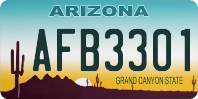 AZ license plate AFB3301