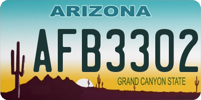 AZ license plate AFB3302