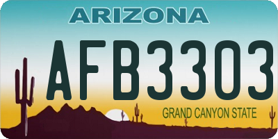 AZ license plate AFB3303