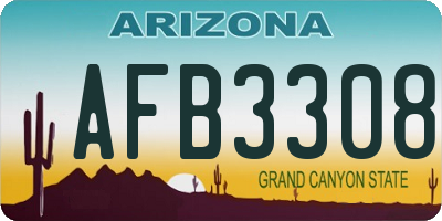 AZ license plate AFB3308