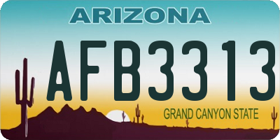 AZ license plate AFB3313