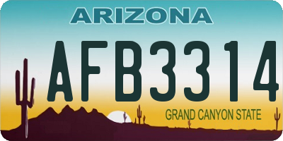 AZ license plate AFB3314