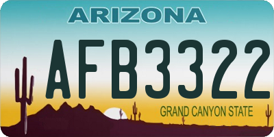 AZ license plate AFB3322