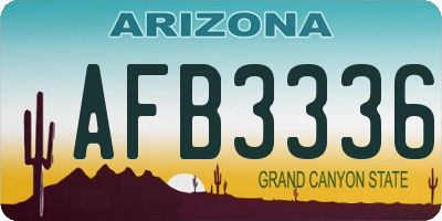 AZ license plate AFB3336