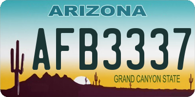 AZ license plate AFB3337