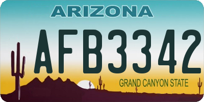 AZ license plate AFB3342