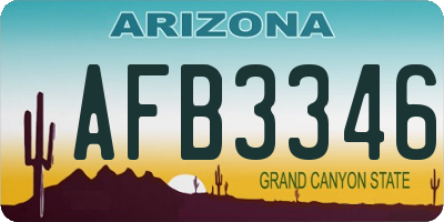 AZ license plate AFB3346