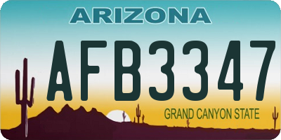 AZ license plate AFB3347