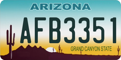 AZ license plate AFB3351