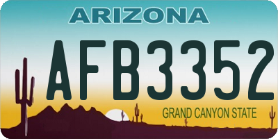 AZ license plate AFB3352
