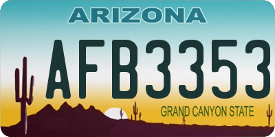 AZ license plate AFB3353