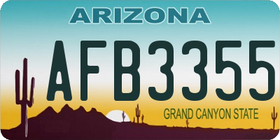 AZ license plate AFB3355