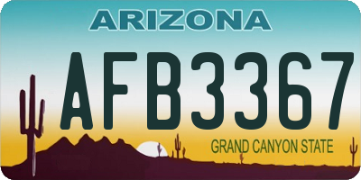 AZ license plate AFB3367