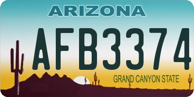 AZ license plate AFB3374