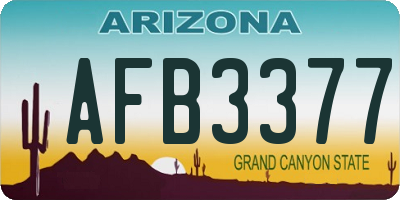 AZ license plate AFB3377