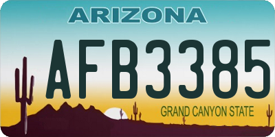AZ license plate AFB3385