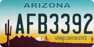 AZ license plate AFB3392