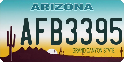 AZ license plate AFB3395