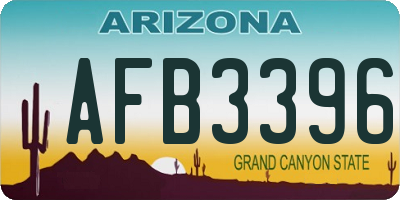 AZ license plate AFB3396