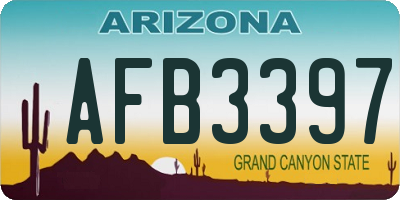 AZ license plate AFB3397