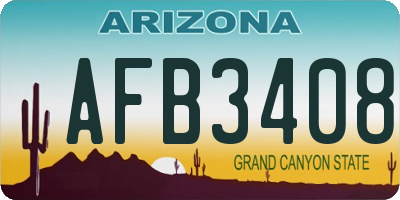 AZ license plate AFB3408