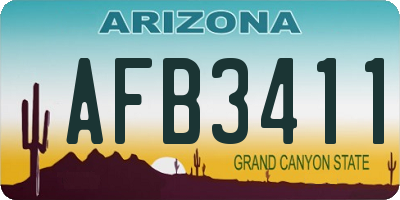 AZ license plate AFB3411