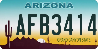 AZ license plate AFB3414