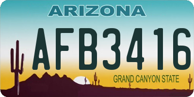 AZ license plate AFB3416
