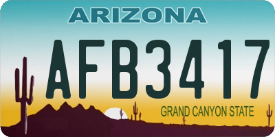 AZ license plate AFB3417