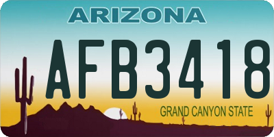 AZ license plate AFB3418