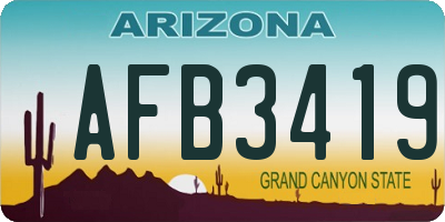 AZ license plate AFB3419