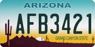 AZ license plate AFB3421