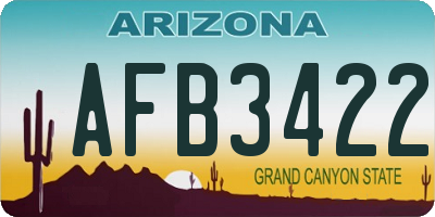 AZ license plate AFB3422