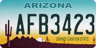 AZ license plate AFB3423
