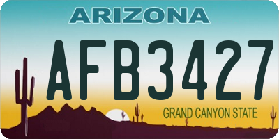 AZ license plate AFB3427