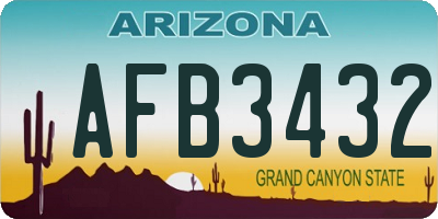 AZ license plate AFB3432