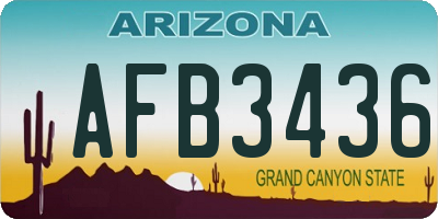 AZ license plate AFB3436