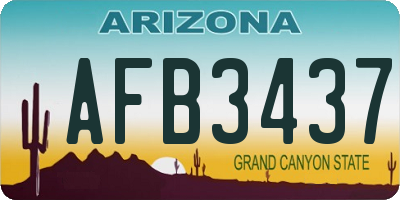 AZ license plate AFB3437
