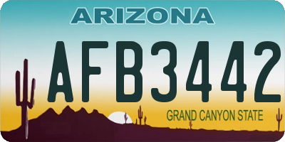 AZ license plate AFB3442