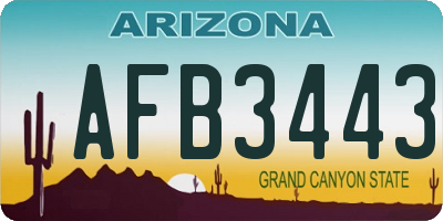 AZ license plate AFB3443