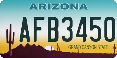 AZ license plate AFB3450
