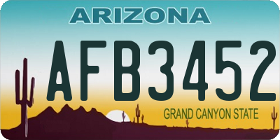 AZ license plate AFB3452